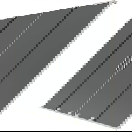 Mexen Velar L Duo badwand 2-delig schuifbaar 200 x 150 cm, grafiet, geborsteld nikkel - 896-200-003-42-97