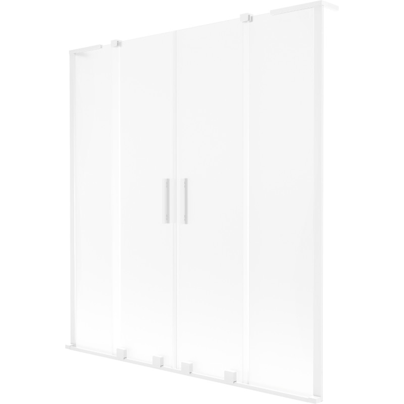 Mexen Velar L Duo paravan za kadu s dvostrukim kliznim vratima, 140 x 150 cm, mat, bijeli - 896-140-003-32-20