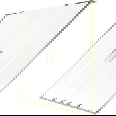 Mexen Velar L Duo Badewannenspritzschutz 2-flügelig verschiebbar 140 x 150 cm, matt, gebürstetes Gold - 896-140-003-32-55