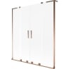 Mexen Velar L Duo parawan nawannowy 2-skrzydłowy rozsuwany 140 x 150 cm, szron, różowe złoto - 896-140-003-32-60