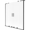 Mexen Velar L Duo paravan za kadu s kliznim vratima, 2-krilni, 140 x 150 cm, mat, crni - 896-140-003-32-70