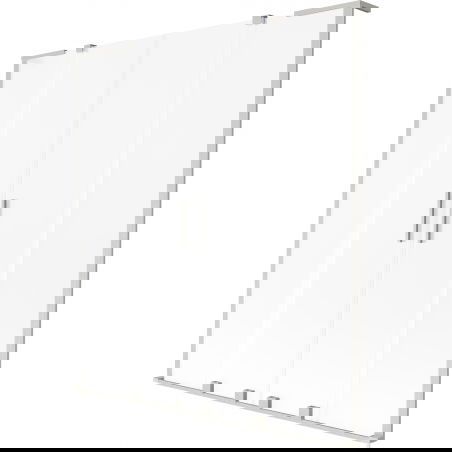 Mexen Velar L Duo Badewannenaufsatz 2-flügelig verschiebbar 140 x 150 cm, Frostglas, gebürsteter Nickel - 896-140-003-32-97
