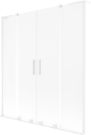 Mexen Velar L Duo parawan nawannowy 2-skrzydłowy rozsuwany 160 x 150 cm, szron, biały - 896-160-003-32-20