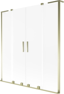 Mexen Velar L Duo parawan nawannowy 2-skrzydłowy rozsuwany 160 x 150 cm, szron, złoty - 896-160-003-32-50