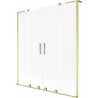 Mexen Velar L Duo vannitoavanniduo 2-osaline lükand 160 x 150 cm, härmatis, harjatud kuldne - 896-160-003-32-55