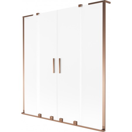 Mexen Velar L Duo 2-panel sliding bath screen 160 x 150 cm, frost, rose gold - 896-160-003-32-60
