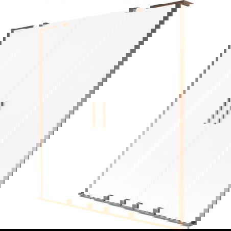 Mexen Velar L Duo vannas ekrāns ar 2 bīdāmiem paneļiem, 160 x 150 cm, matēts, rozā zelts - 896-160-003-32-60