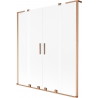 Mexen Velar L Duo badwand 2-vleugelige schuifdeur 160 x 150 cm, ijs, geborsteld koper - 896-160-003-32-65