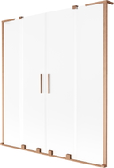 Mexen Velar L Duo paravento per vasca da bagno a 2 ante scorrevoli 160 x 150 cm, smerigliato, rame spazzolato