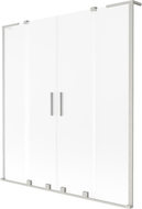 Mexen Velar L Duo kahe tiivaga liuglev vannivõre 160 x 150 cm, härmatis, harjatud nikkel - 896-160-003-32-97