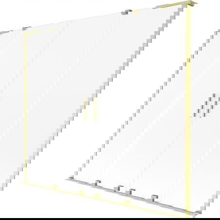 Mexen Velar L Duo painel de banheira 2 folhas deslizantes 170 x 150 cm, fosco, dourado escovado - 896-170-003-32-55