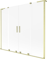 Mexen Velar L Duo pantalla de bañera corredera de 2 hojas 170 x 150 cm, escarchado, dorado cepillado - 896-170-003-32-55