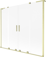 Mexen Velar L Duo parawan nawannowy 2-skrzydłowy rozsuwany 170 x 150 cm, szron, złoty szczotkowany - 896-170-003-32-55