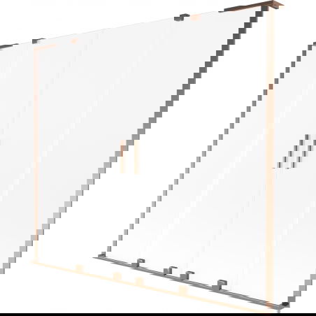 Mexen Velar L Duo Badewannenaufsatz, 2-flügelig, verschiebbar, 170 x 150 cm, gefrostet, Roségold - 896-170-003-32-60