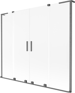 Mexen Velar L Duo Bidden-Naissaach 2-flillech verréckelbar 170 x 150 cm, Staangsglas, Gun Gray gebastelt - 896-170-003-32-66