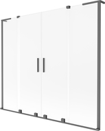Mexen Velar L Duo mampara de ducha de 2 puertas correderas 170 x 150 cm, escarcha, metal de arma - 896-170-003-32-95