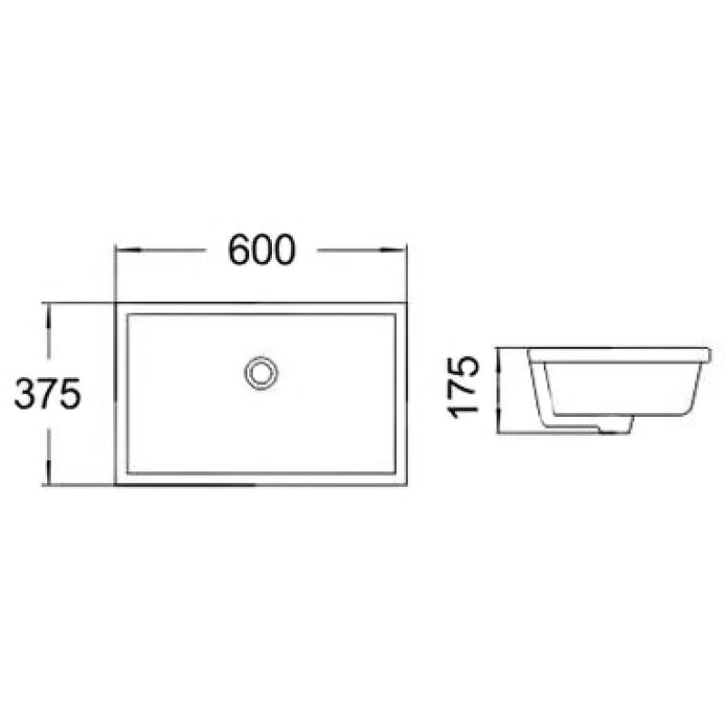 Mexen Venus undercounter basin 60 x 37 cm, white - 25416000