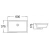 Mexen Venus undercounter basin 60 x 37 cm, white - 25416000