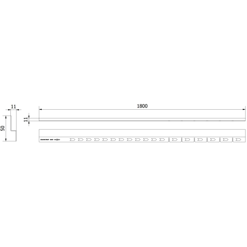 Mexen Line-B perfil de chuveiro frontal 180 cm, dourado - 185003180U