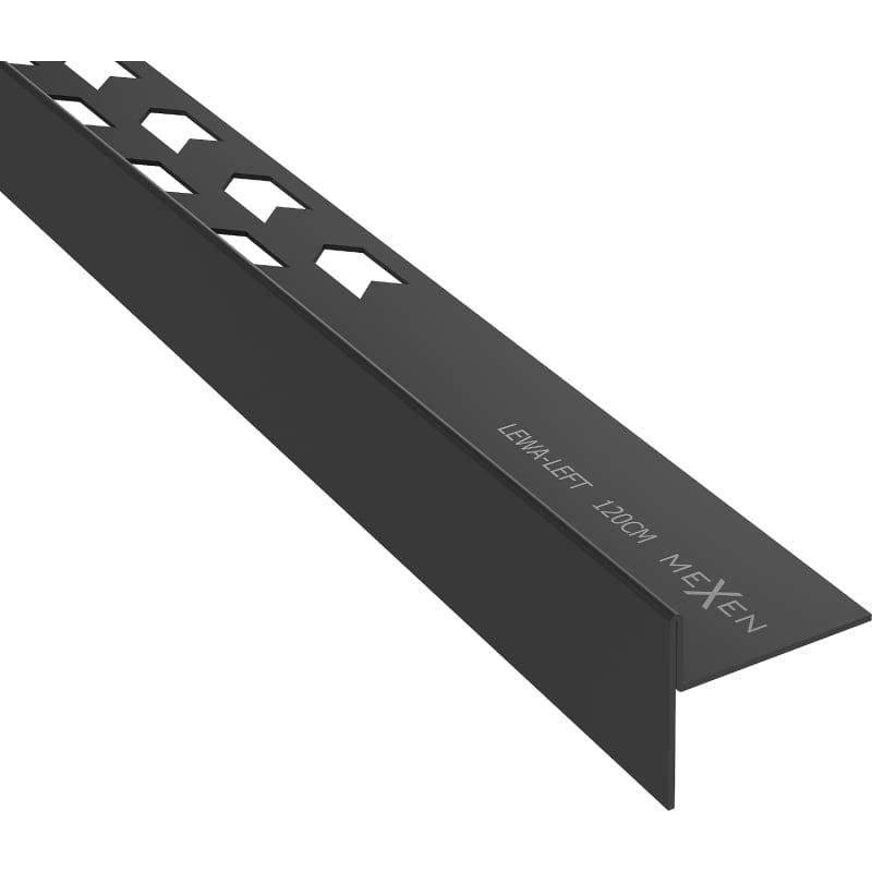 Mexen Line-B vloerlijst aflopend 120 cm links, zwart - 187001120L