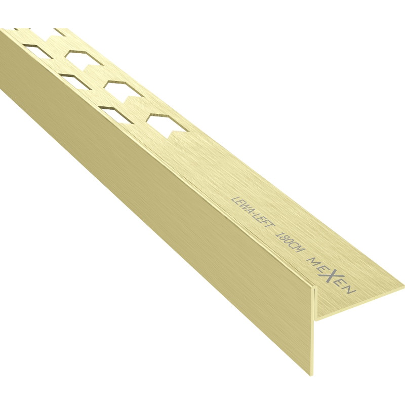 Mexen Line-B moldura de pendiente de suelo de 180 cm izquierda, dorada cepillada - 185501180L