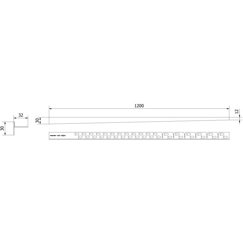 Mexen Line-B grīdas slīpuma sliede 120 cm labā, zelta - 185001120R
