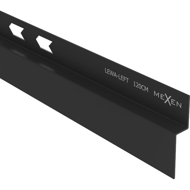 Mexen Line-B Wandabschlussschiene 120 cm links, schwarz - 187002120L