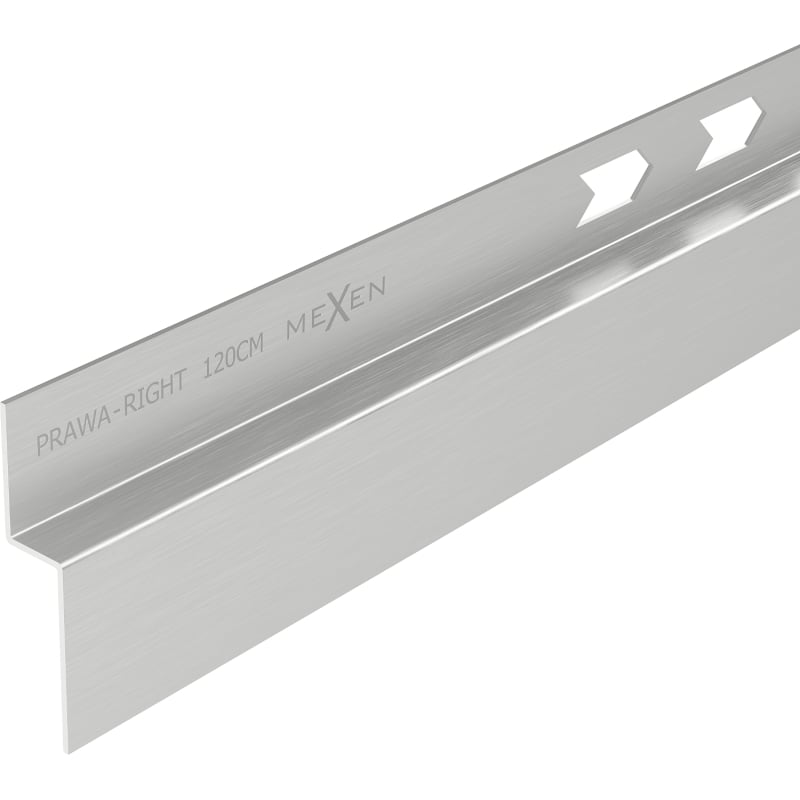 Mexen Line-B seinän viistoreuna 120 cm oikea, inox - 181002120R