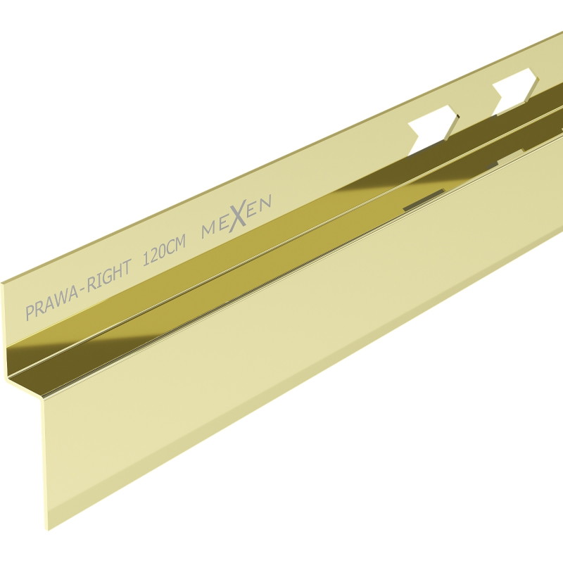 Mexen Line-B väggavloppslist 120 cm höger, guld - 185002120R