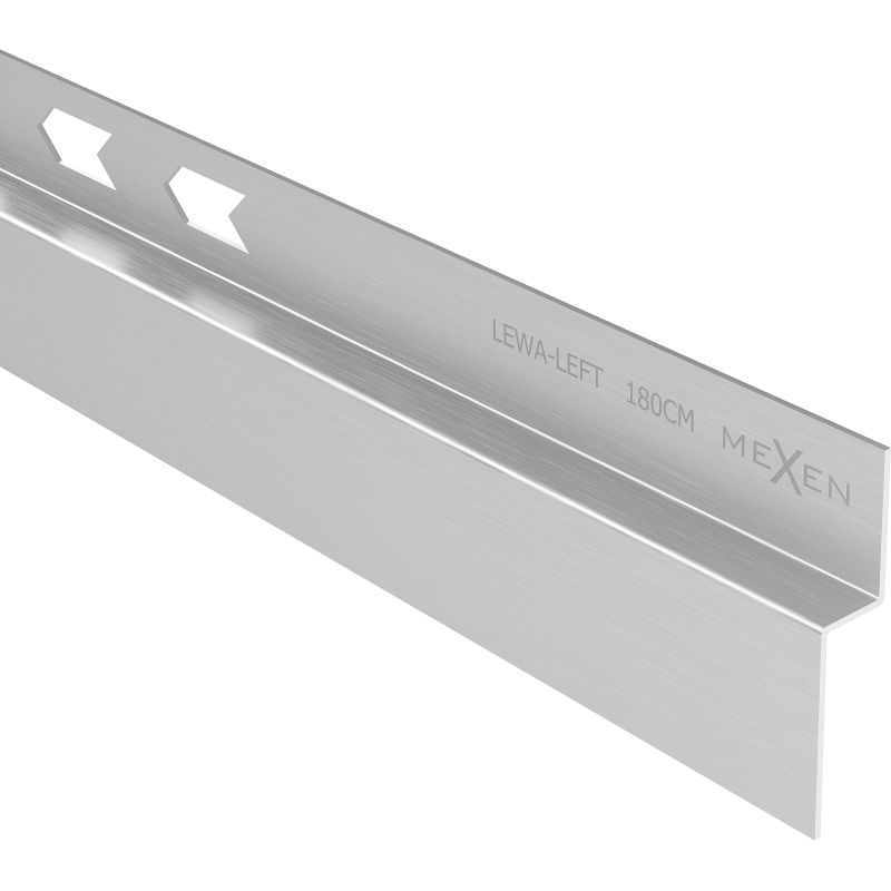Mexen Line-B muurlijst met afschot 180 cm links, inox - 181002180L