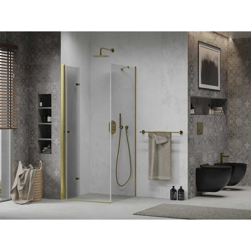 Mexen Lima kokkupandav dušinurk 90 x 90 cm, läbipaistev, kuldne - 856-090-090-50-00