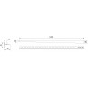 Mexen Line-B lasiin tarkoitettu vinolista 120 cm vasen, inox - 181004120L