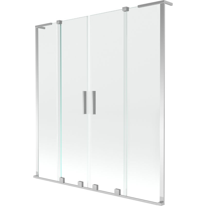 Mexen Velar L Duo Badewannenwand 2-flügelig verschiebbar 140 x 150 cm, transparent, chrom - 896-140-003-02-01