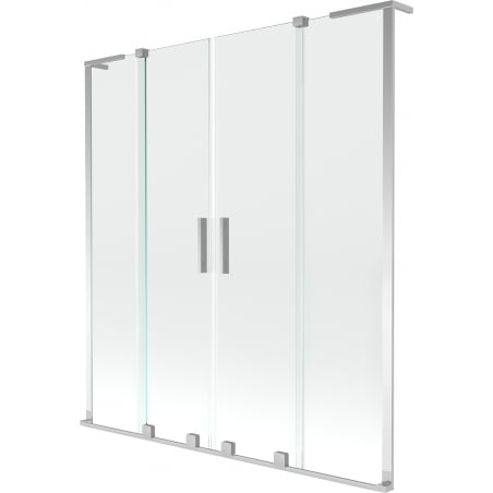 Mexen Velar L Kaheosaline duši vahesein, 2 tiivaga, laiendatav 140 x 150 cm, läbipaistev, kroom - 896-140-003-02-01