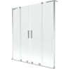 Mexen Velar L Kaheosaline duši vahesein, 2 tiivaga, laiendatav 140 x 150 cm, läbipaistev, kroom - 896-140-003-02-01