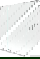 Mexen Velar L Divvietīgs vannas istabas paravāns, 2-daļīgs bīdāms, 140 x 150 cm, caurspīdīgs, hroms - 896-140-003-02-01