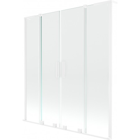 Mexen Velar L Duo vannitoa dušisein kahe tiivaga, lükand 140 x 150 cm, läbipaistev, valge - 896-140-003-02-20