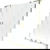 Mexen Velar L Duo Badewannenabtrennung mit 2 Schiebetüren 140 x 150 cm, transparent, gold - 896-140-003-02-50