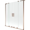 Mexen Velar L Duo paravan za kadu, 2-krilni klizni, 140 x 150 cm, proziran, ružičasto zlato - 896-140-003-02-60