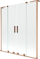 Mexen Velar L Duo paravan za kadu s 2 klizna krila 140 x 150 cm, proziran, brušena bakar - 896-140-003-02-65
