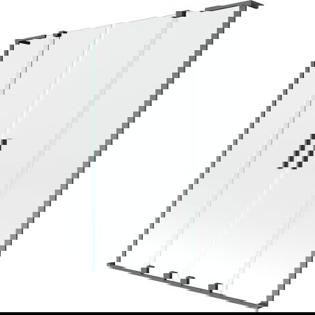 Mexen Velar L Duo paravento per vasca da bagno a 2 pannelli scorrevoli 140 x 150 cm, trasparente, grigio canna di fucile