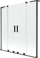Mexen Velar L Duo parawan nawannowy 2-skrzydłowy rozsuwany 140 x 150 cm, transparent, czarny - 896-140-003-02-70