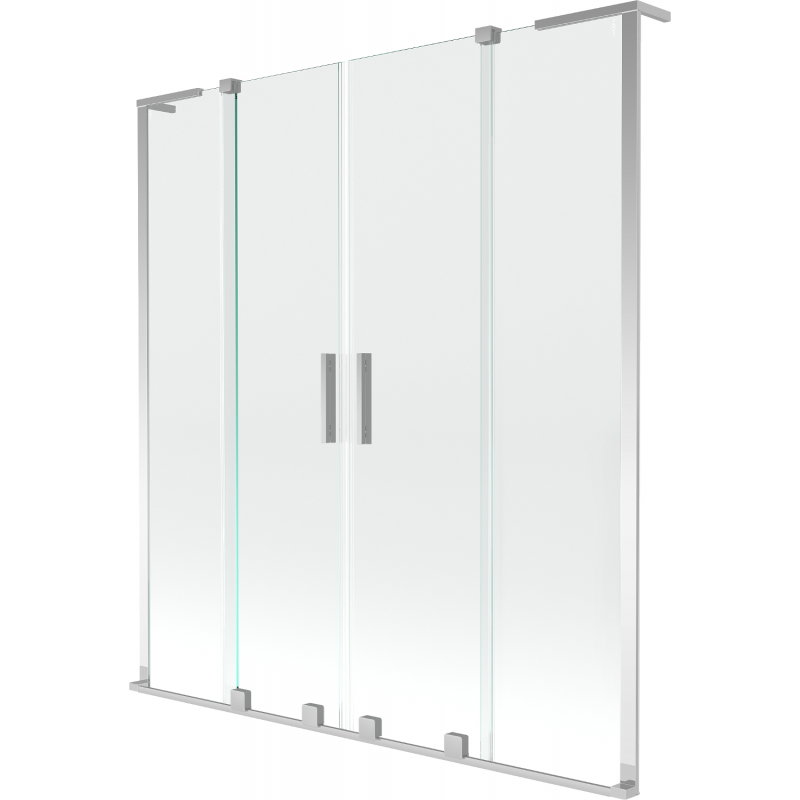 Mexen Velar L Duo two-panel sliding bath screen 160 x 150 cm, transparent, chrome - 896-160-003-02-01