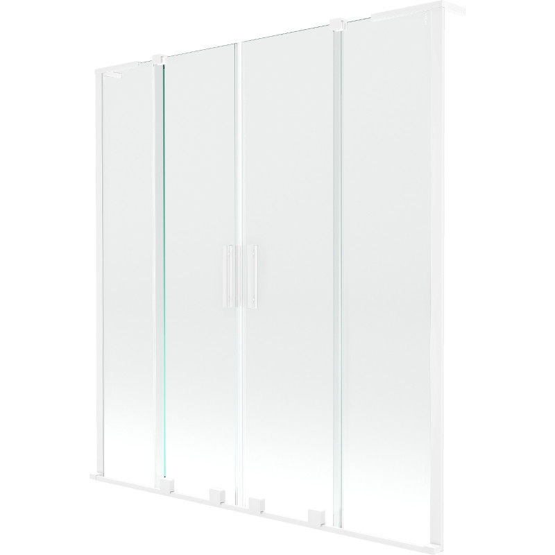 Mexen Velar L Duo vannisein kaheosaline lükanduks 160 x 150 cm, läbipaistev, valge - 896-160-003-02-20