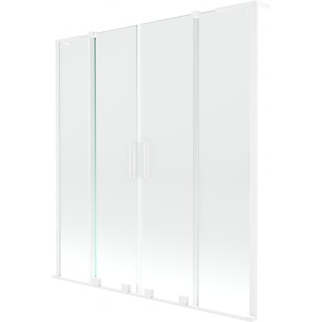 Mexen Velar L Duo dvostruki pomični tuš paravan 160 x 150 cm, proziran, bijeli - 896-160-003-02-20