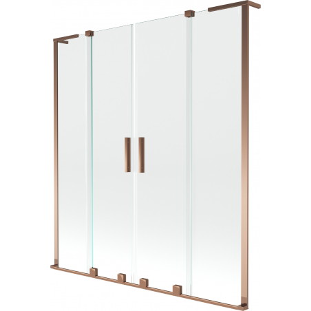 Mexen Velar L Duo klizna stijenka za kadu 2-krilno klizna 160 x 150 cm, prozirna, ružičasto zlato - 896-160-003-02-60