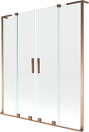 Mexen Velar L Duo vannitoaukse ekraan, kahe tiivaga lükand, 160 x 150 cm, läbipaistev, roosakuldne - 896-160-003-02-60