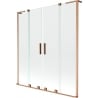 Mexen Velar L Duo parawan nawannowy 2-skrzydłowy rozsuwany 160 x 150 cm, transparent, miedź szczotkowana - 896-160-003-02-65