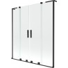 Mexen Velar L Duo paravan za kadu 2-krilni klizni 160 x 150 cm, prozirni, crni - 896-160-003-02-70