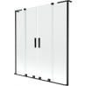 Mexen Velar L Duo paroi de baignoire 2 pans coulissants 160 x 150 cm, transparent, noir - 896-160-003-02-70